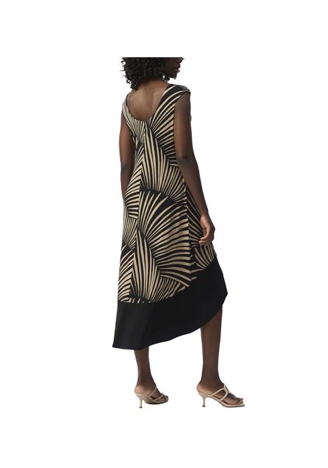 Abito Joseph Ribkoff donna 251107 Fantasia asimmetrico floreale nero beige giromanica girocollo  JOSEPH RIBKOFF | Abiti | 2511074220